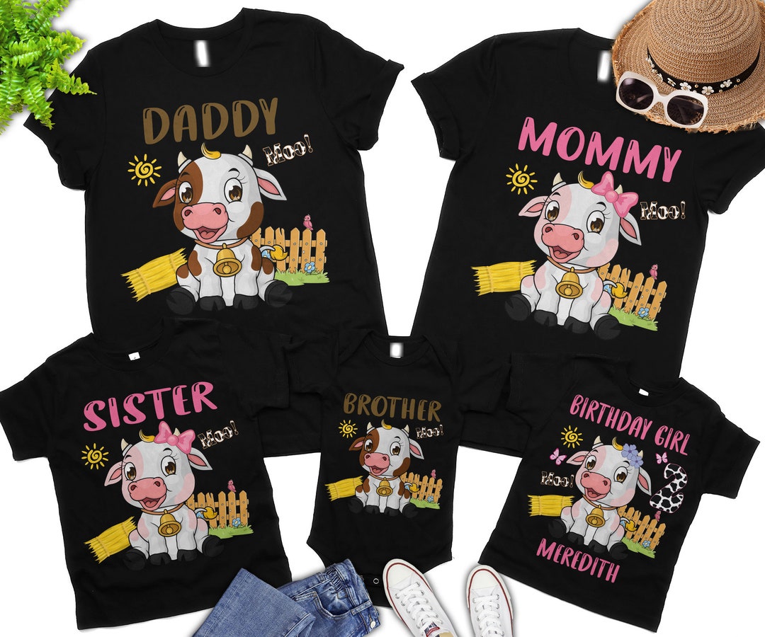 Cow Birthday Girl Shirt, Birthday Girl, Birthday Boy, Matching Cow