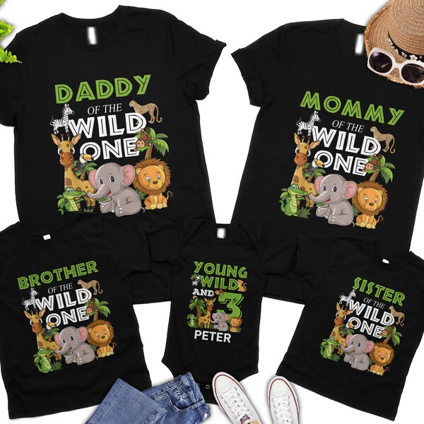 Family Wild One Birthday Shirts, Mom and Dad Birthday Shirts, Zoo Animals Birthday Shirts, Wild Birthday Shirts, Matching Family Birthday