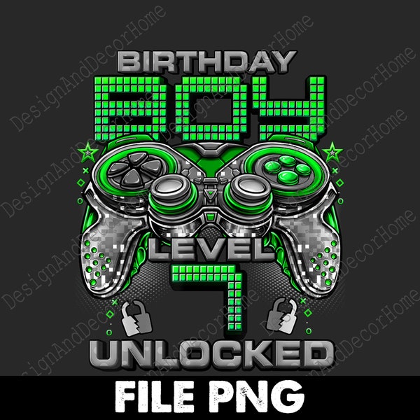 Level 7 Unlocked Awesome Since 2016 7th Birthday Gaming Png Digital Download