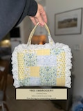 Handmade Lace-Trim Bible Bag with Handle