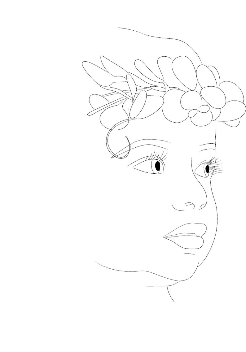 Side Profile Drawing Custom Portrait Outline One Face - Etsy UK