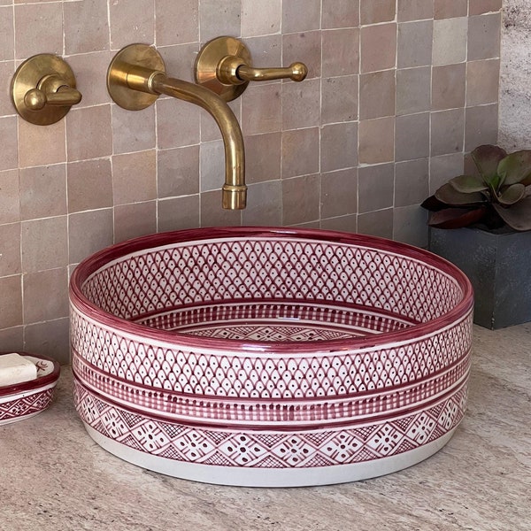 Bathroom Vessel Sink, Ceramic Basin, Antique Sink, Sink Bowl, Hand Wash Basin, Free Gift INCLUDED