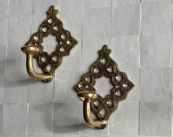 Bathroom Towel Hooks - Moroccan Handmade Brass Wall Hook, Decorative Robe Hook & Wall Towel Hanger for Stylish Bathrooms, Unique Gift