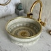 Antique Sink With Brass Rim Edge, Vessel Sink, Sink Bowl, Ceramic Basin ...