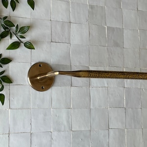 Brass Towel Bar | Bronze Brass Towel Bar for Bathroom | Antique Towel Bar | Hammered Bathroom Towel Rack