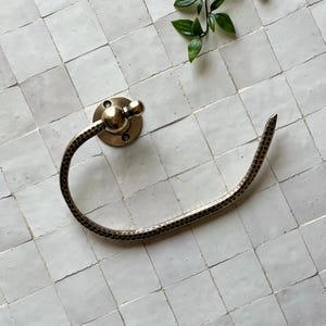 Hand Towel Holder, Brass Toilet Paper Holder, Toilet Roll Holder, Antique Handmade Hammered Toilet Paper Holder, Bathroom Accessories