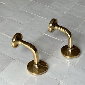 Unlacquered brass handmade wall hook Brass hook for doors and bathrooms image 4