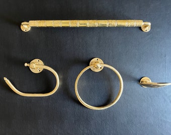 Bathroom Hardware Set, Brass Bathroom Accessories Set, Towel Ring, Towel Rack, Toilet Paper Holder, Soap Dish plus GIFT