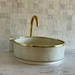 Antique Sink With Brass Rim Edge, Vessel Sink, Sink Bowl, Ceramic Basin ...