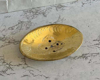 Soap Holder, Antique Brass Soap Dish, Unlacquered Brass Soap Holder, Soap Tray, Bathroom Accessories