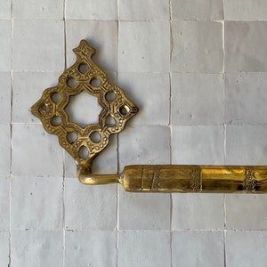Portasciugamani a parete, barra portasciugamani in ottone anticato, portasciugamani da bagno, asta portasciugamani marocchina fatta a mano, portasciugamani in ottone non laccato,