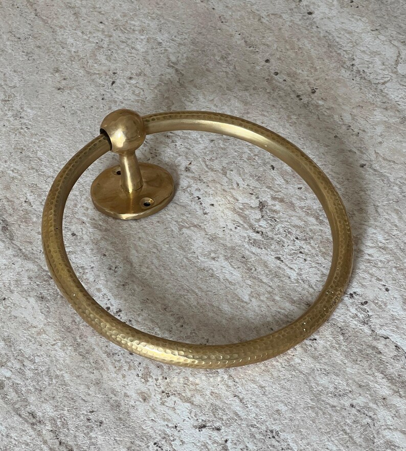 Handemade brass bathroom accessories hammered, brass towel hook, towel ring, towel bar, towel rod, towel rack, wall hooks, bathroom set, 3 piece set.