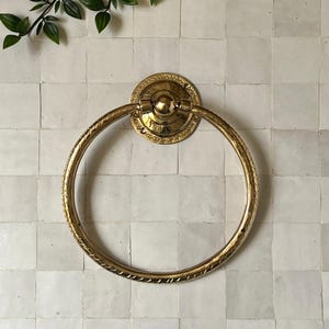 Anneau porte-serviette en laiton non laqué, anneau porte-serviette de salle de bain, porte-serviette, porte-serviette en laiton antique