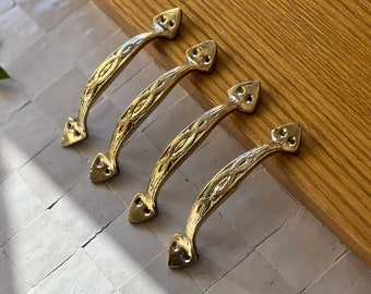 2X Cabinet Handles | Antique Brass Drawer Pulls | Moroccan Handmade Kitchen Cabinet Handles | Drawer Knob