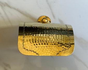 Unlacquered Brass Hammered Toilet Paper Holder | Antique Handmade Brass Toilet Paper Holder