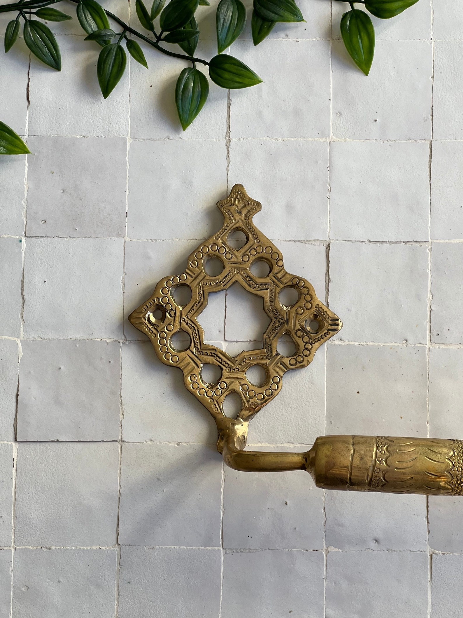 Wall Mounted Towel Holder, Antique Brass Towel Bar, Bathroom Towel Hanger, Moroccan Handmade Towel Rod, Unlacquered Brass Towel Rail,
