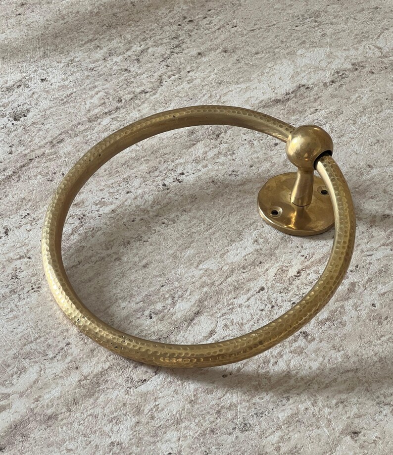 Handemade brass bathroom accessories hammered, brass towel hook, towel ring, towel bar, towel rod, towel rack, wall hooks, bathroom set, 3 piece set.