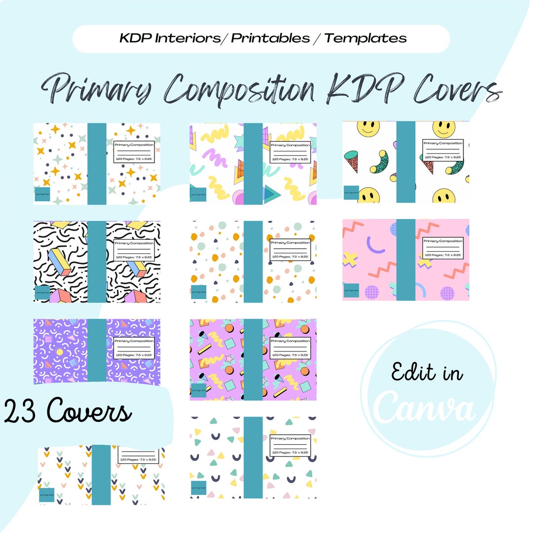 Primary Composition Notebook KDP Cover Template KDP Template Etsy