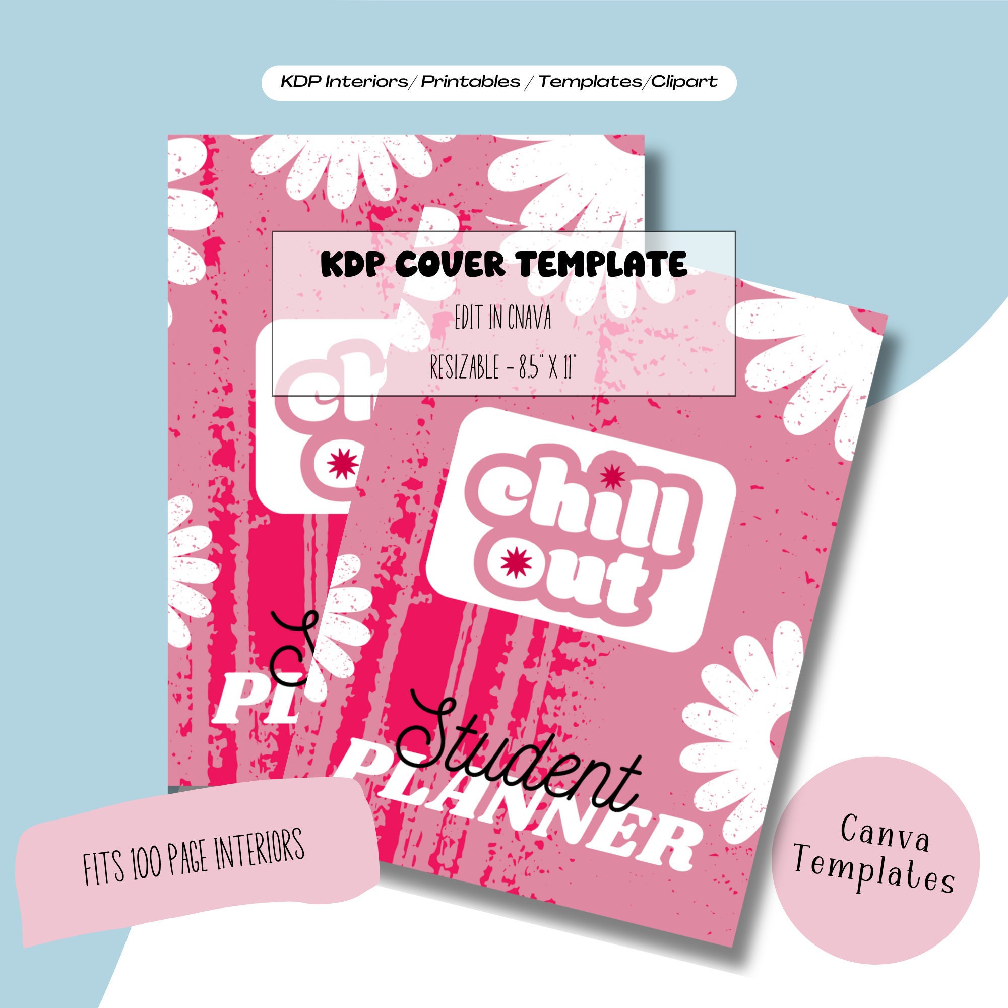KDP Cover Template Retro KDP Cover Planner Cover 8.5 X 11 - Etsy