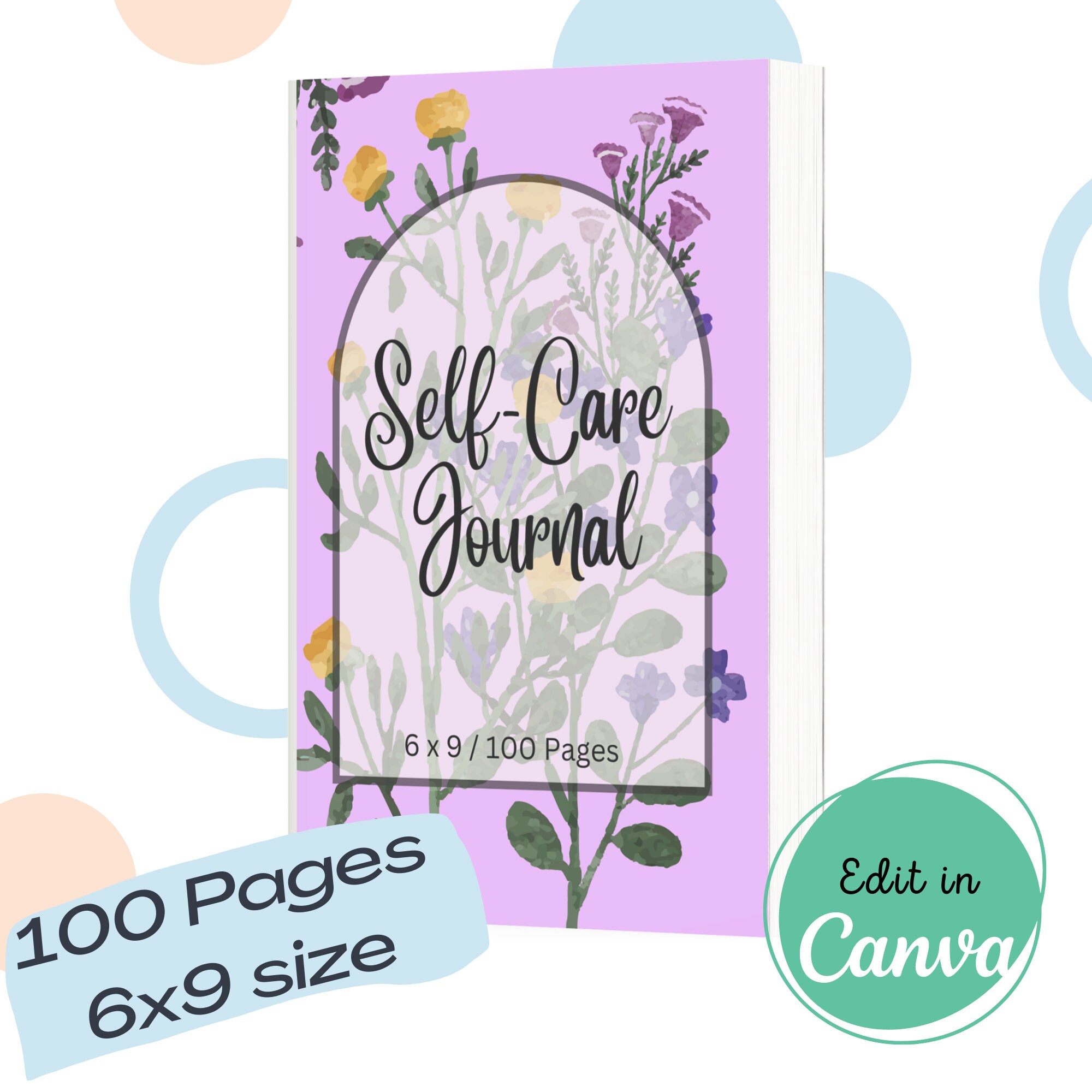 KDP Self care Journal Template KDP Interior Template KDP Floral Cover KDP Self care Journal Template KDP Interior Template KDP Floral Cover