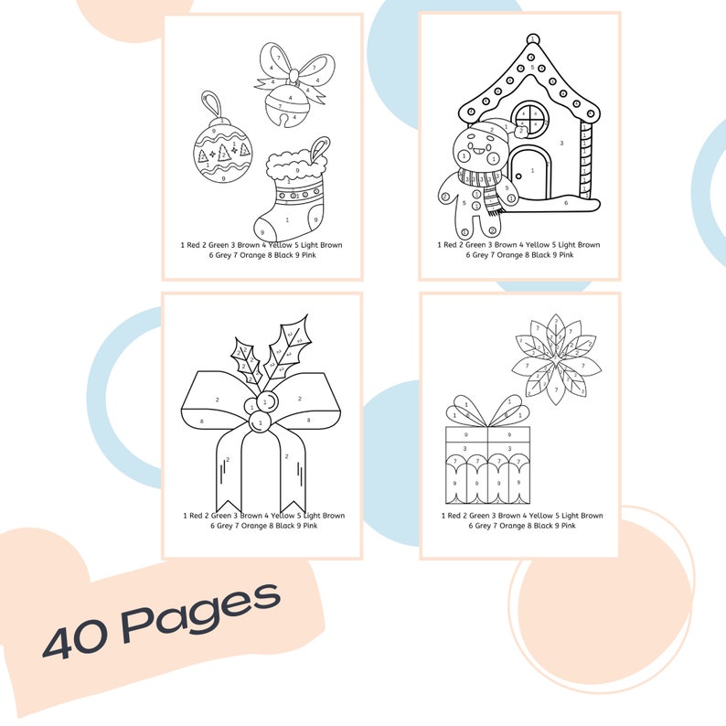 Easy Color by Number Christmas Coloring Book KDP Template for Kids, KDP ...