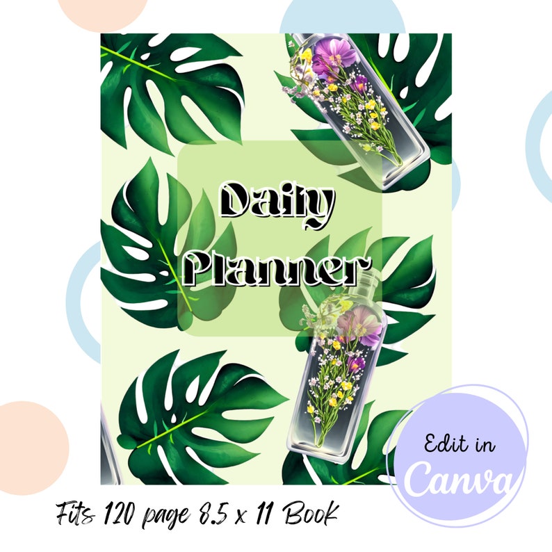 Monstera Leaf Plant Book Cover Design KDP Book Cover Etsy