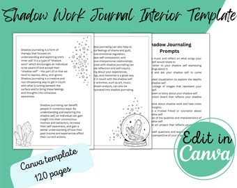 KDP Interiors Shadow Work Journal Canva Template, Prompt Journal, 7" x 10" Interior, KDP Template, KDP Journal, Shadow work Workbook