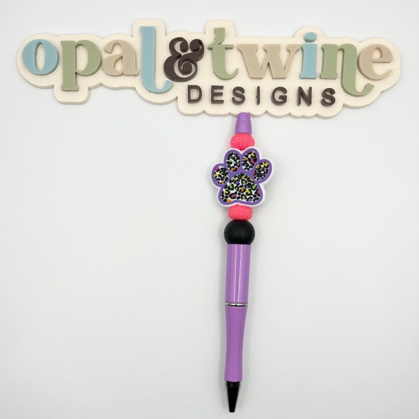 Neon Animal print paw print pen