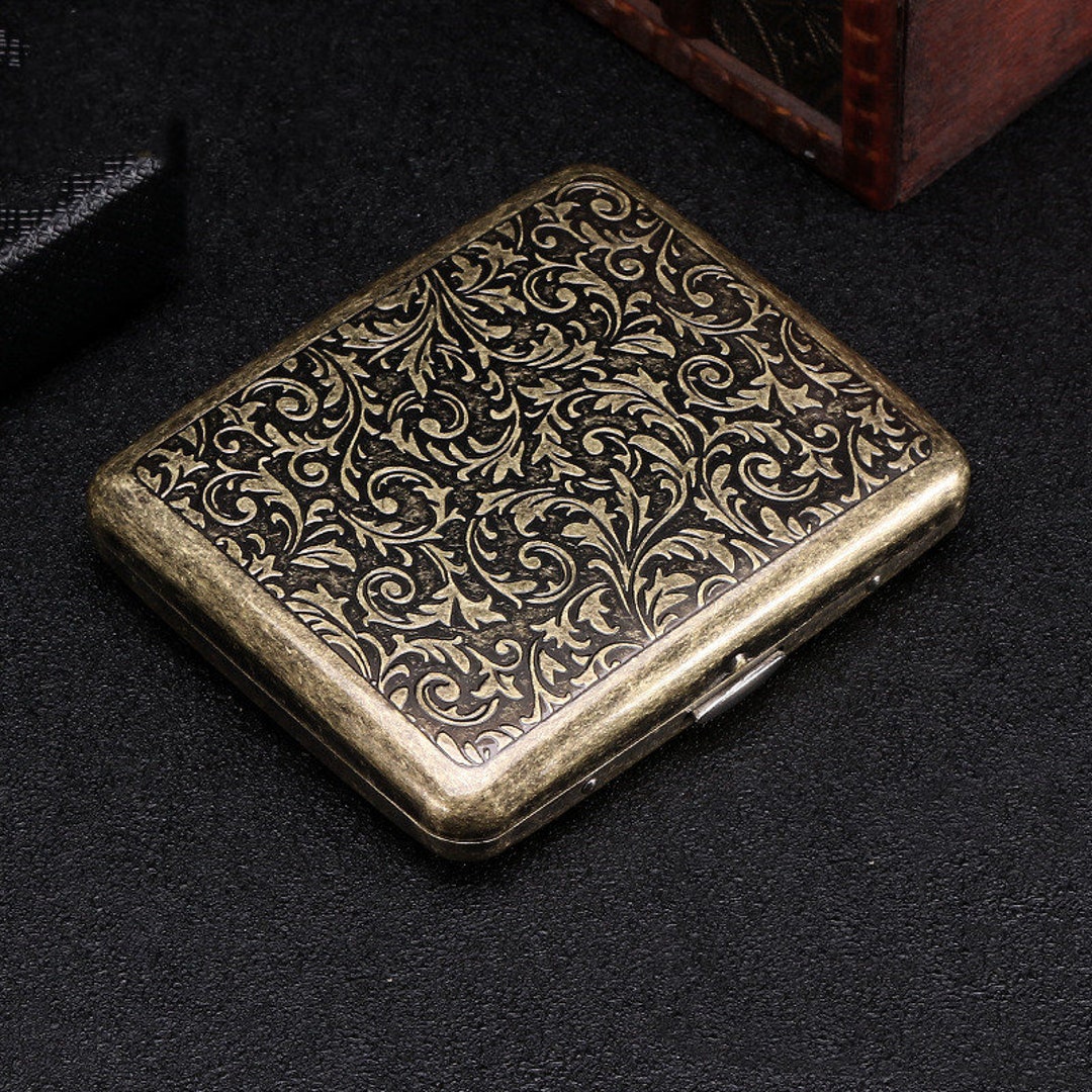 Portable Vintage Metal Cigarette Case Box For 20 Cigarettes Unique Portable Vintage Metal Cigarette Case Box For 20 Cigarettes Unique