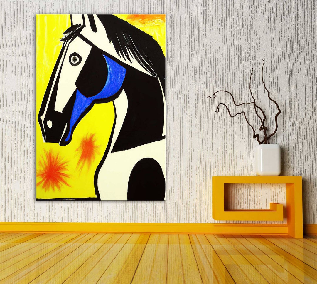Toile Décorative Esquisse De Cheval - Art Mural Contemporain, Marque Love By Canvas, Neuve