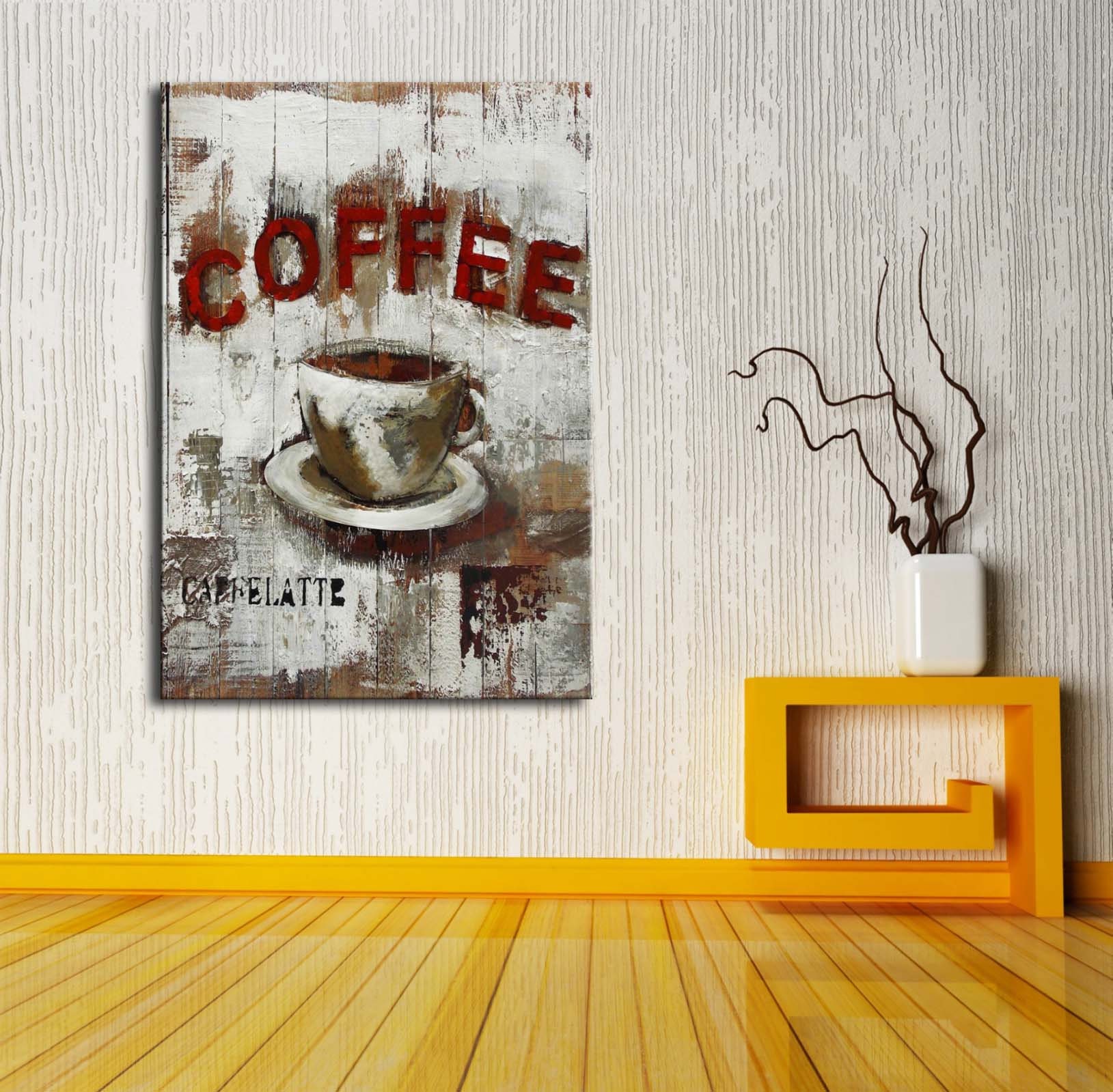 Decorative Canvas Wall Art, Coffee Canvas Wall Art, Coffee Cup CANVAS