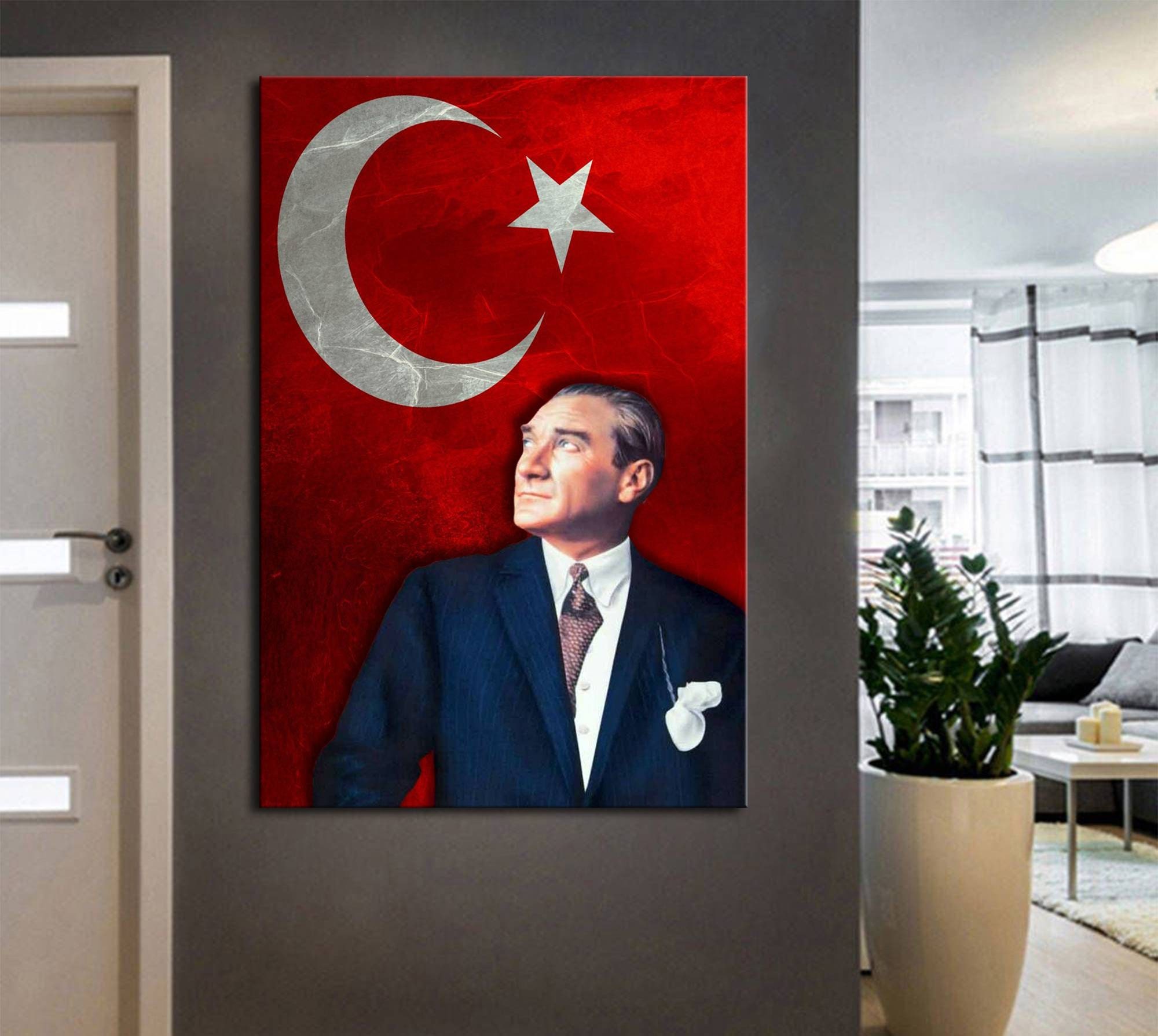 Wandbild Bild für Wohnzimmer Büro Wohnung Deko Kunstdrucke Atatürk