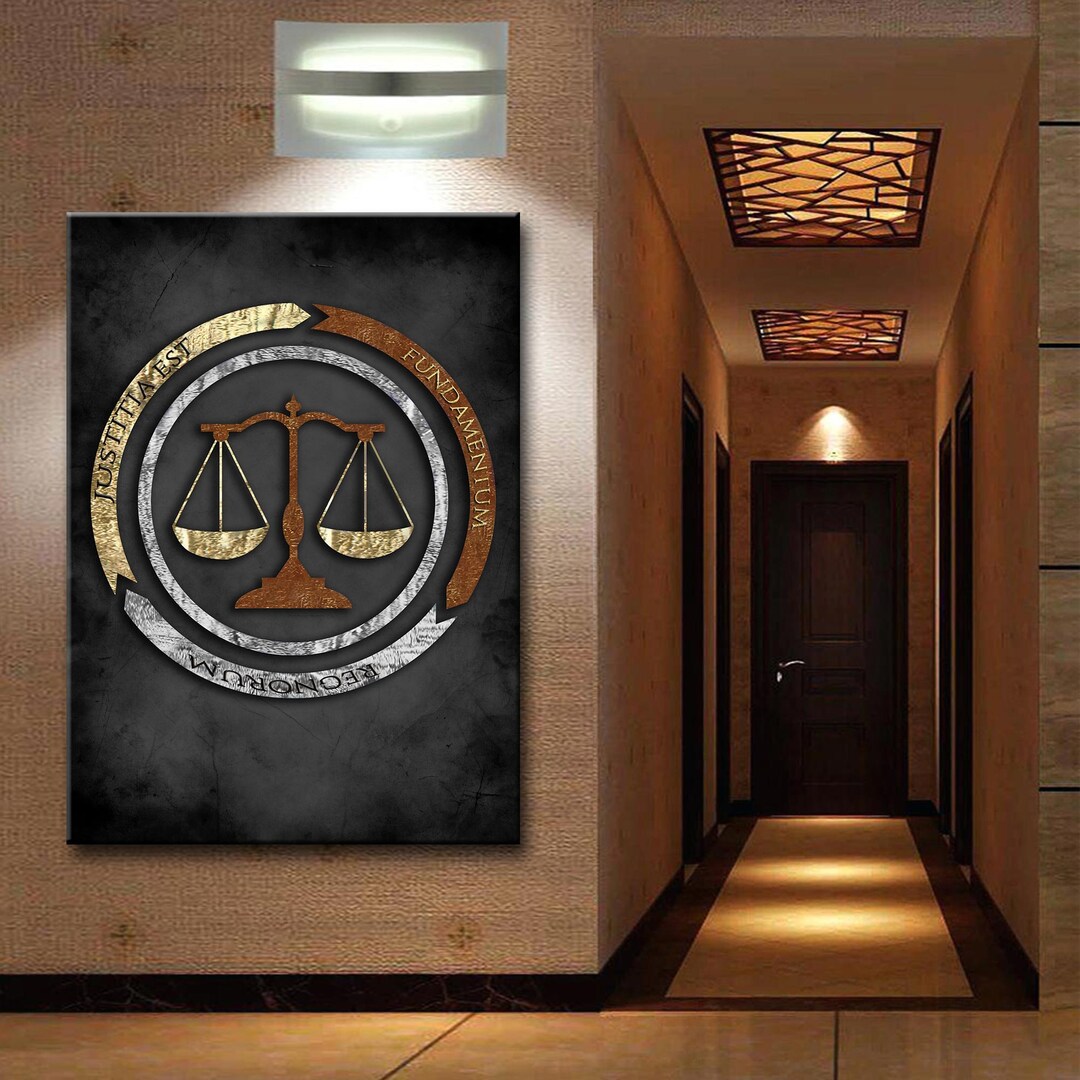 Justitia Est Fundamentum Regnorum of Justice Canvas Wall Art , Law ...