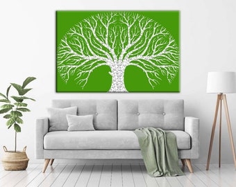 Psychology Tree Canvas Wall Art, Psychiatrist, Consuelor Office, Trees of Balance, Therapy, Therpaist Office Abstract Canvas Wall Art