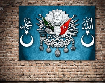 Ottoman Coat of Arms Wall ART,  Turks Wall ART , Ottomans Tugra Canvas Wall ART