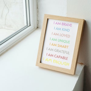 i am enough positive affirmation wall art print, i am enough phone background,  positive affirmation, positivity, digital download