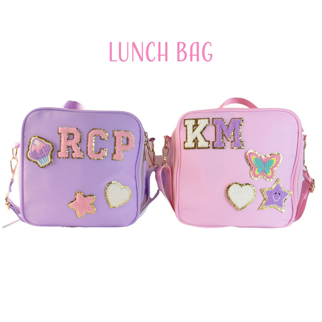 Nylon Lunch Box Lunch Bag Chenille Patch Personalize Varsity Chenille