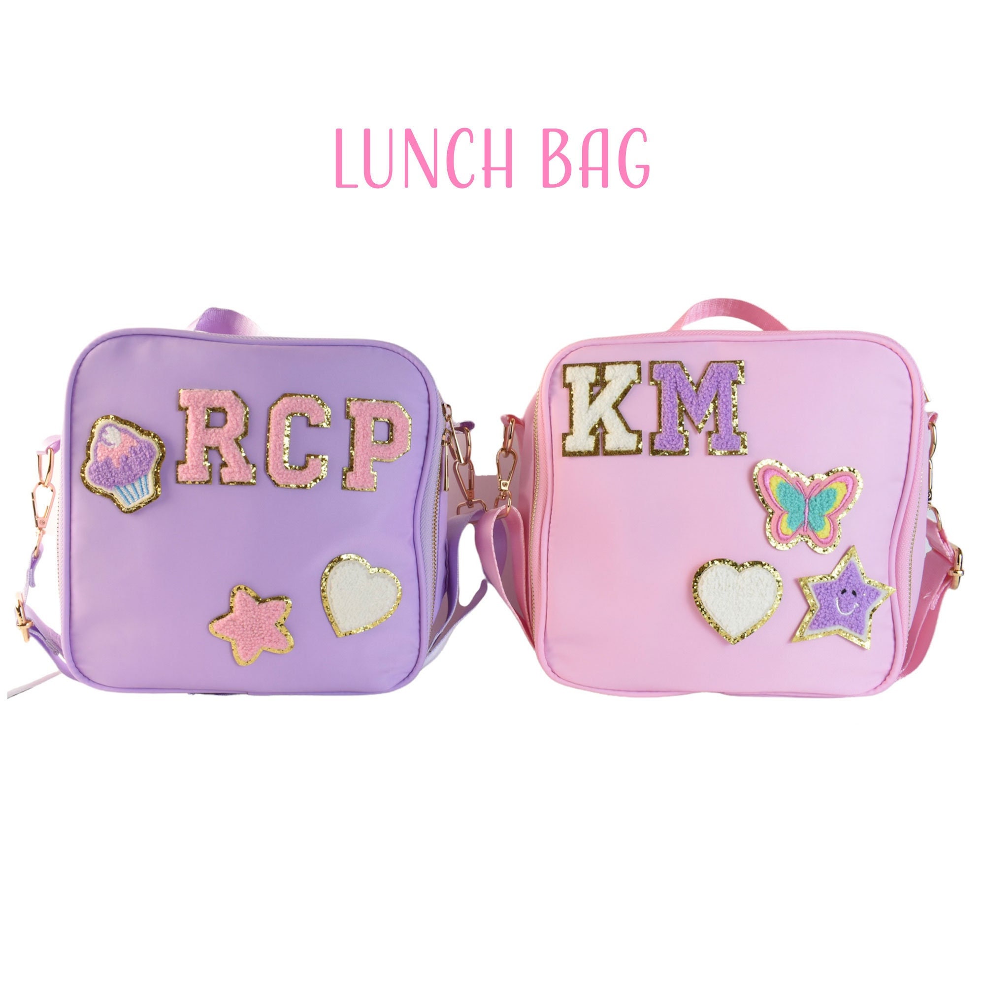 Kid Cooler Insulated Lunch Bag, Preppy Lunch Box Large Tote, Letter and  Smile Pa 7445017411457