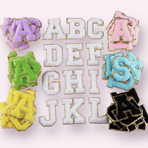 Chenille Iron-on Letter Patch, Iron-on  Letters Varsity Letter for backpack, nylon cosmetic bags, embroidery chenille letter patch