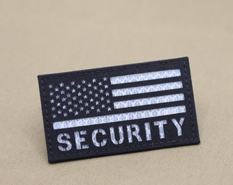SECURITY Patch Tactical Patch Military Patch Reflection Patch US flag - 3.5in x 2in