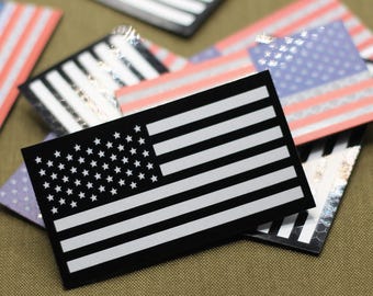 Black Flag patch 4 PCS IR American Flag Patches Reflective US flag patch Military Patch Hook Loop Forward Reverse 3.5in x 2in