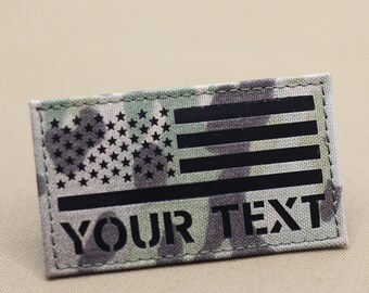 Custom Callsign Patches Your Own Text US flag America flag patch IR Combat ID Military Patch Infrared tactical reflective Patch- 3.5in x 2in