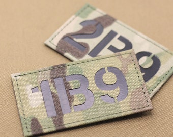 Patchs d'indicatif personnalisés votre propre numéro de texte Patch découpé au laser Patch d'identification de combat IR personnalisé Patch tactique infrarouge militaire - 2 po x 3,5 po