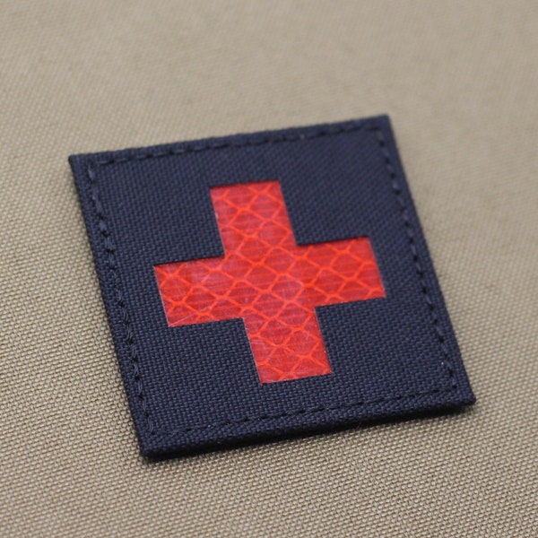 Medical Patch Red Cross Morale Badge First Aid Appliques Reflective Medic Patches Tactical   - 2in x 2in