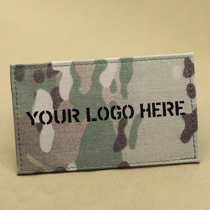 Cuadrado con logotipo Personaliza tu propio logotipo Parche cortado con láser Parche de identificación de combate IR personalizado Parche militar-3 pulgadas x 5 pulgadas
