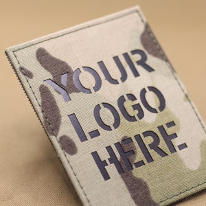 square with LOGO  Custom Your Own logo Lasercut Patch customized IR Combat ID patch Military  Patch  - 3in x 4in