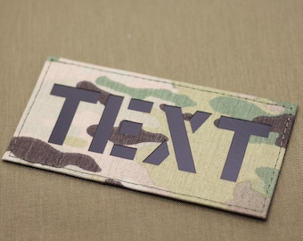 Écusson découpé au laser 3 x 6 pouces Votre propre texte Écusson militaire d'indicatif de combat IR personnalisé