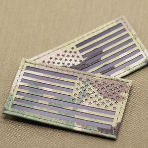 US flag patch America flag patch IR Combat ID patch Military Patch Infrared tactical  Patch reflective Patch Laser cut patches - 3.5in x 2in