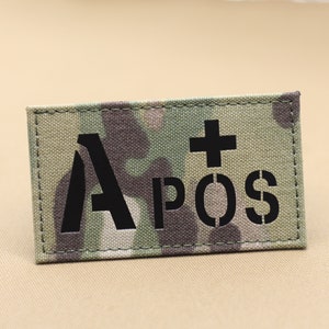 Blood type Patch Medical Patch IR Combat ID patch Military Patch Infrared tactical  Patch reflective Patch Laser cut patches - 3.5in x 2in