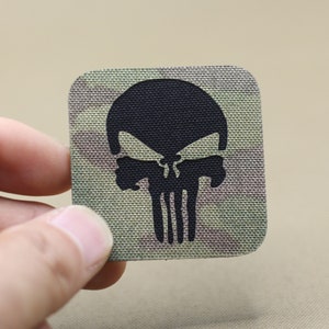 Skull patch skeleton skull Combat ID patch Military Patch tactical Patch Laser cut patches - 2x 2in (No IR function)